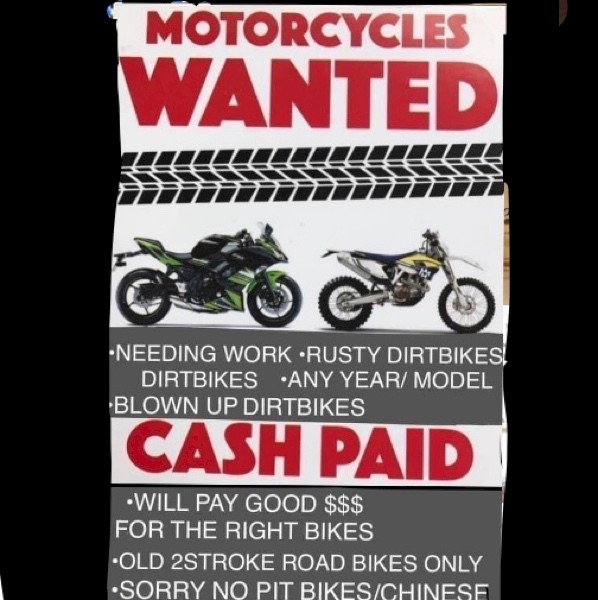 CASH PAID FOR UNWANTED MOTORBIKES 