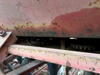 Massey Ferguson 500 series MF55 direct drill combine 20 row with small seeds box, heavy 5 leaf harrows and bar