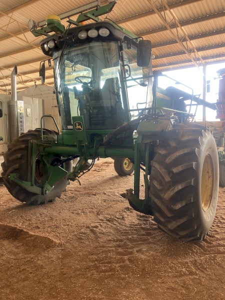 2012 John Deere D450 Windrower & 640D Draper front/trailer