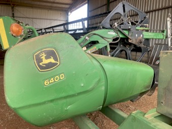 2012 John Deere D450 Windrower & 640D Draper front/trailer