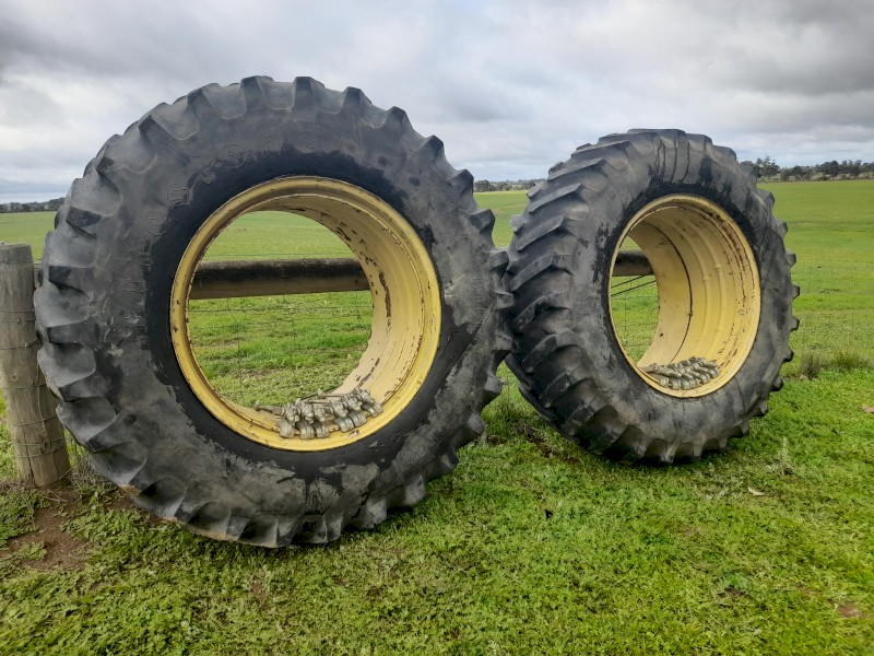 Firestone Clip On Duals off John Deere 7610 adaptable to fit other makes and models.