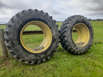 Firestone Clip On Duals off John Deere 7610 adaptable to fit other makes and models.