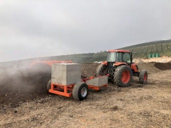 Tractor drawn compost windrow turner