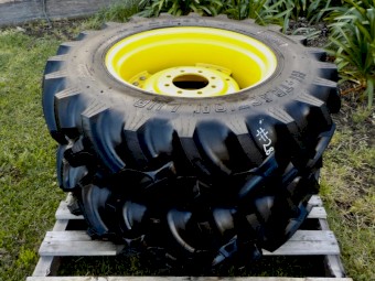 2 x Brand New John Deere 320/85 R24 (12.4 - 24) Titan Tractor Tyres & Rims