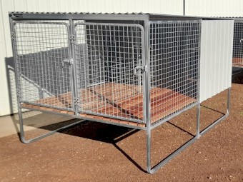Dog Kennel - Raised Run Kennel, 2 Bay