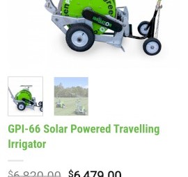 Gpi-66 solar powered travelling irrigator