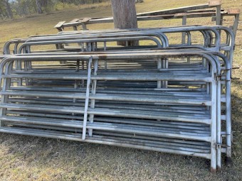 Sheep yard panels heavy duty galv + gate in panels bar sizes as description 