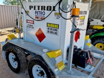 1000L Unleaded Petrol Fuel Tank on Tandem Trailer