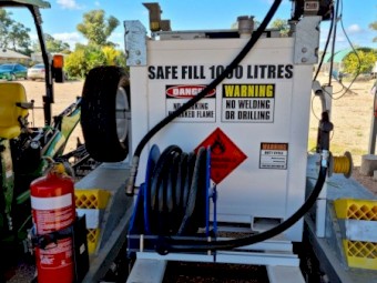 1000L Unleaded Petrol Fuel Tank on Tandem Trailer