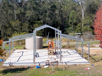American Steel Barn Shed 10.5m x 10.5m with 10.5m x 3.5m Lean-to