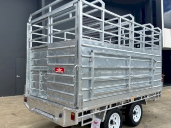 Livestock Trailer 12x7 Galvanised Cattle & Flat Top Trailer (2 in 1) with Ramps 2024