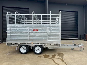 Livestock Trailer 12x7 Galvanised Cattle & Flat Top Trailer (2 in 1) with Ramps 2024
