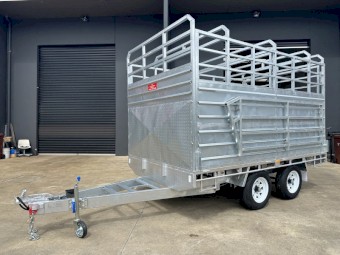 Livestock Trailer 12x7 Galvanised Cattle & Flat Top Trailer (2 in 1) with Ramps 2024