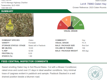 2023 Oaten Hay Rolls 5x4
