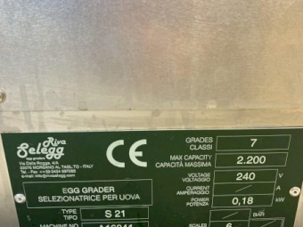 Near New Egg Grader  -  Riva Selegg S21 - European Quality