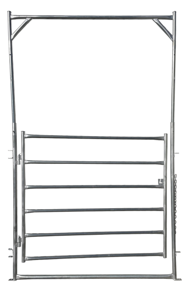 ADJUSTABLE CATTLE YARD GATE 42MM OD - 32NB ROUND PIPE RAIL