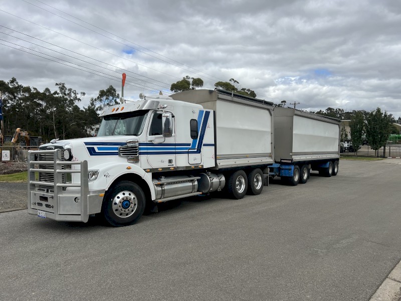 2013 Freightliner Coronado and 2008 Tefco Quad