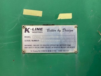 2016 K-line 2900 speed tiller