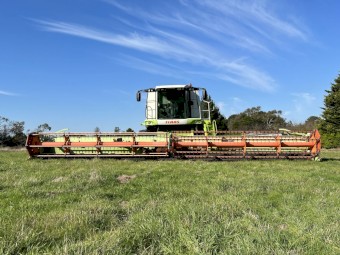2005 Claas Lexion 580 Header with Claas 1200 Maxflo 40ft Front