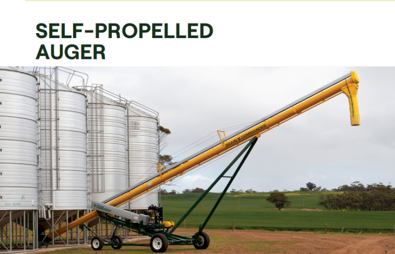 Auger Self Propelled 51ft x 10inch Grain Commander painted 30 - 35hp Motor Delivery June 2024