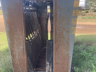 Silencer hydraulic cattle crush