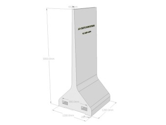 Portable Ag-Crete Concrete Divider Retaining Wall 3m High 