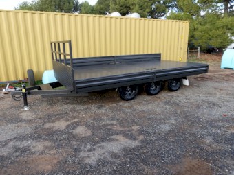 Tri-Axle 16 x 8 ft, Flat top, Drop sides, 3500 Kgs Trailer 