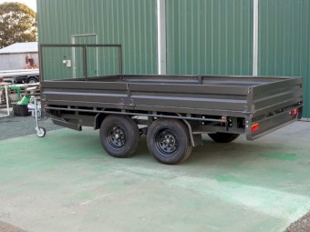 12 x 7 ft, Flat top Trailer Drop sides, 3500 kgs Heavy duty Trailer.