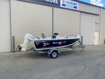 ANGLAPRO OUTLAW 444 PRO EVINRUDE 60 HP ETEC DUNBIER TRAILER