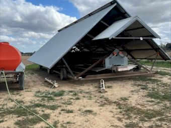 A Frame Towable Hen Shed with SKU conveyor belt