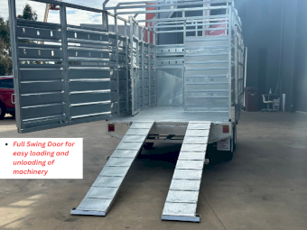 Heavy Duty 12×7 Cattle Trailer – Livestock Trailer, Flat Top, 3500kg ATM, with Ramp & Removable Crate