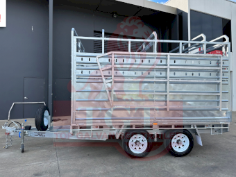 Heavy Duty 12×7 Cattle Trailer – Livestock Trailer, Flat Top, 3500kg ATM, with Ramp & Removable Crate