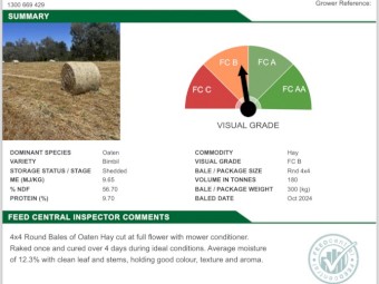 Oaten Hay 4x4 Bales