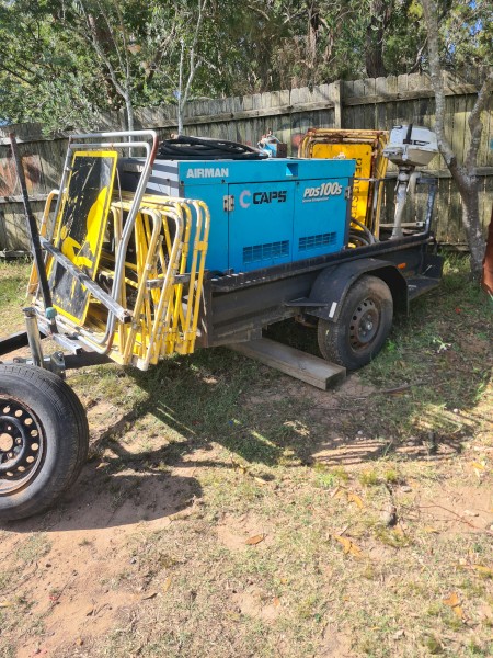 Airman PDS100 air compressor with Grundomat