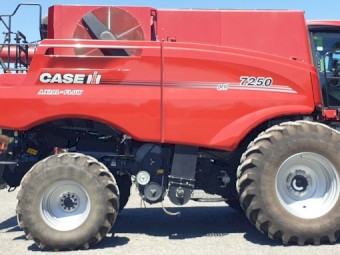 2021 Case IH 7250 Combine with 2021 Macdon D140 Front & Trailer