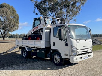 Isuzu 45/190 tipper and S66 bobcat for sale 