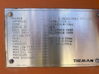 1988 Tieman Industries Pty Ltd Tanker