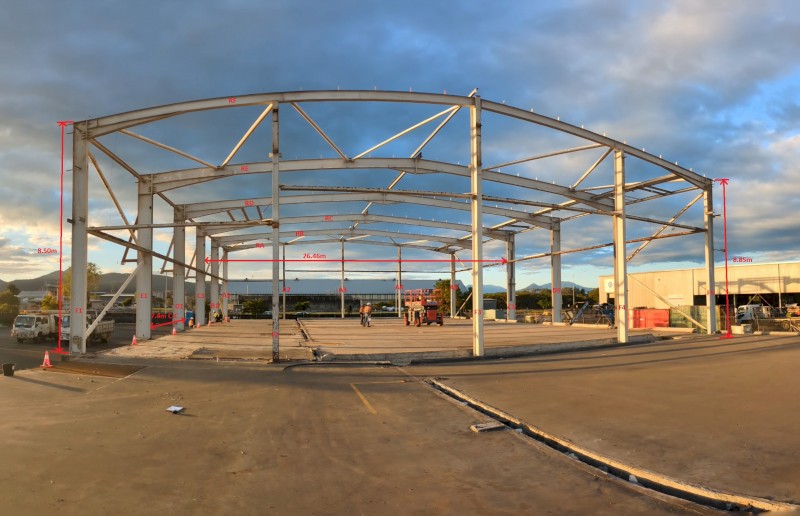 Shed Frame 37m x 26.4m x 8m inside dimensions