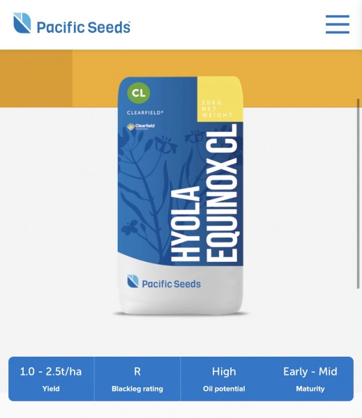Selling Hyola Equinox CL 35 x 20kg