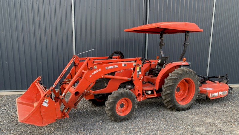 Kubota MX5100D tractor with front end loader and land pride RCF2760 slasher