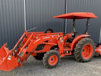 Kubota MX5100D tractor with front end loader and land pride RCF2760 slasher