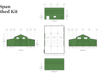 BARN SHED KIT NEW WIDE SPAN BARN SHED COMPLETE 17m x 12m x 7m High Snow & Wind Rated 5 Roller Doors Farm Shed Kit