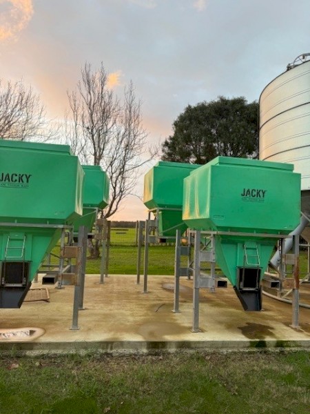 2 x Jacky Feed Bins 1,730L