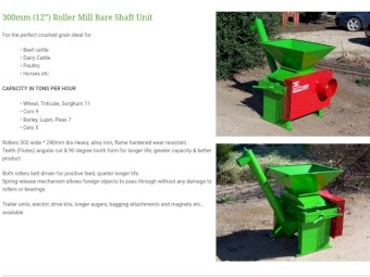 Thomas 12" roller mill grain crusher