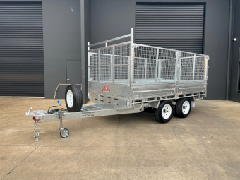 12x7 Flat Top Trailer with Cage Galvanised Flatbed 3500kg ATM