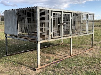 3 Bay Elevated Dog Cage