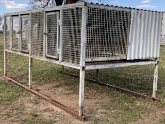 3 Bay Elevated Dog Cage