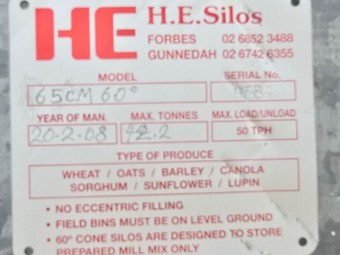 2008 HE Grain Silos x 5 - Under Offer