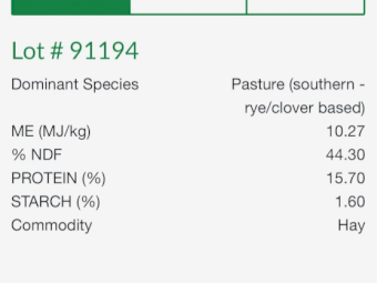 500mt Clover Rye Hay 8x4x3 Bales