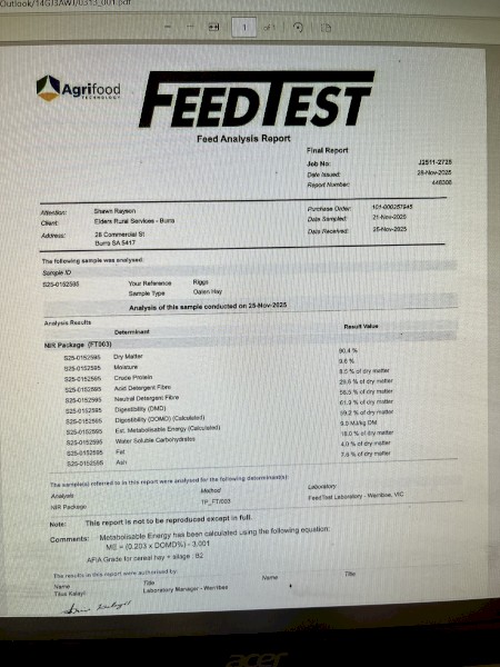 200mt Oaten Hay 8x4x3 Bales